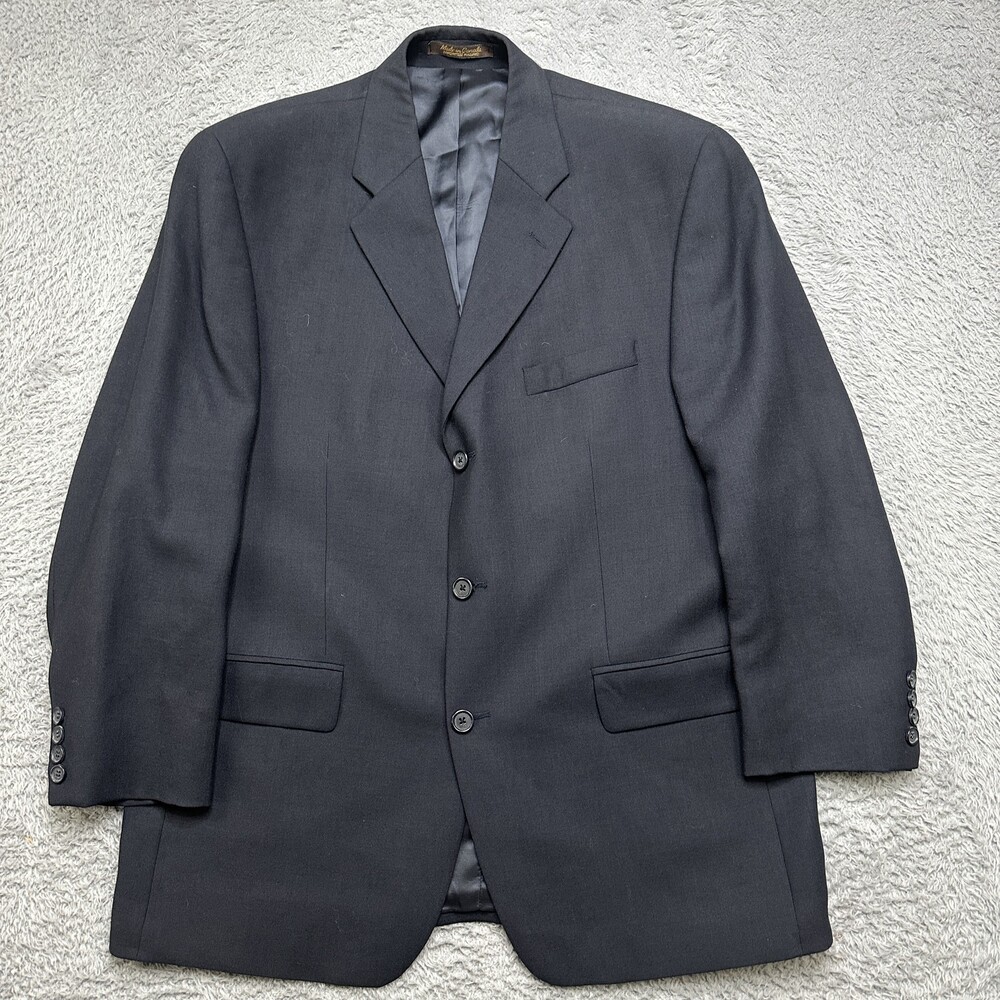 Polo University Ralph Lauren Blazer Mens 42R Deep Navy Blue 100% Wool Suit Coat